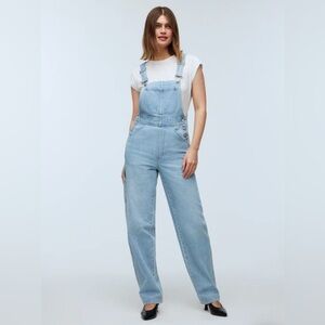 Denim Oversized Carpenter Overalls Light Blue - Festival Stagecoach Coachella